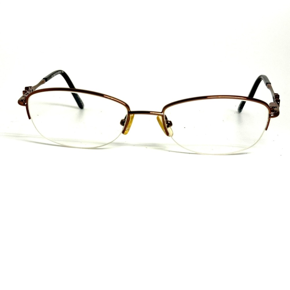 Saks Fifth Avenue S5A 211 EP4 Bronze Semi Rimless Eyeglasses Frames 50-17-130